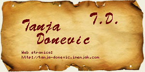 Tanja Donević vizit kartica